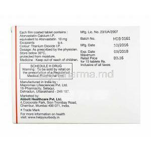 Caat, Atorvastatin 10mg manufacturer