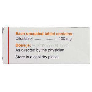 Pletoz, Generic Pletal,  Cilostazol 100 Mg Box Composition