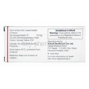 Biosuganril, Serratiopeptidase 10mg manufacturer