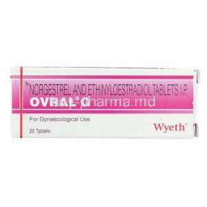 Ovral-G, Generic Orthotricyclen,  Norgestrel And Ethinyl Estradiol 0.5 Mg/ 0.05 Mg Tablet Box