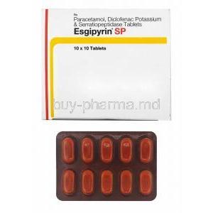 Esgipyrin SP, Diclofenac/ Paracetamol/ Serratiopeptidase