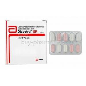 Diabetrol, Glibenclamide and Metformin box tablets