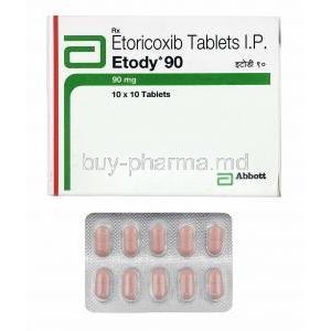 Etody, Etoricoxib 90mg box and  tablets