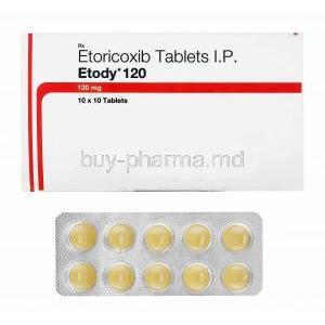 Etody, Etoricoxib 120mg box and tablets