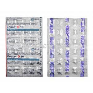 Enace D, Enalapril and Hydrochlorothiazide 10mg tablets