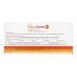 Face Guard Silicone Sunscreen Gel SPF 30 30g box back