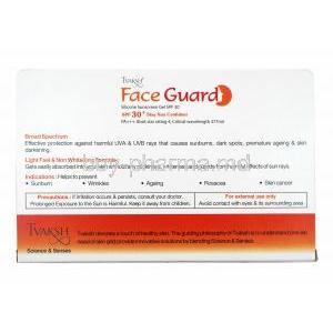 Face Guard Silicone Sunscreen Gel SPF 30 50g box back