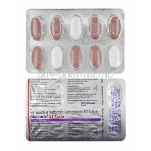 Gluformin G, Glimepiride 1mg and Metformin 1000mg tablets