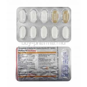 Gluformin G, Glimepiride 2mg and Metformin 1000mg tablets