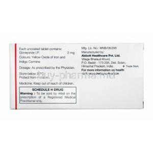 Glimer, Glimepiride 2mg manufacturer