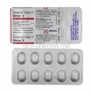 Glimer, Glimepiride 2mg tablets