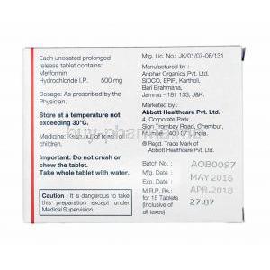 Gluformin I, Metformin 500mg manufacturer