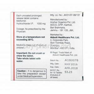 Gluformin I, Metformin 1000mg manufacturer