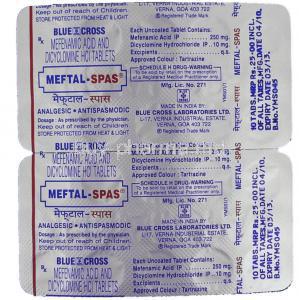 Meftal Spas,  Mefenamic Acid / Dicyclomine Packaging