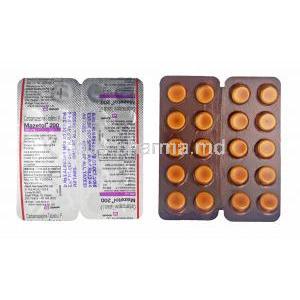 Mazetol, Carbamazepine 200mg tablets