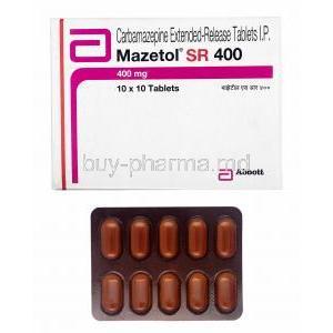 Mazetol SR, Carbamazepine 400mg box and tablets