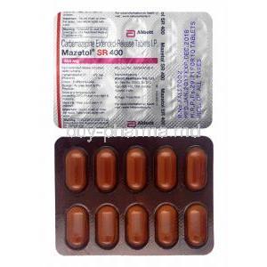 Mazetol SR, Carbamazepine 400mg tablets