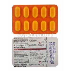 Malidens, Paracetamol 650mg tablets