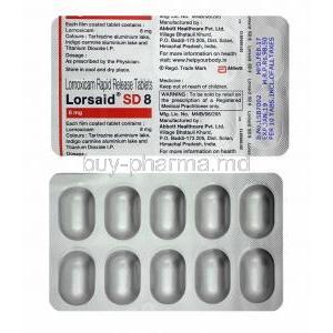 Lorsaid SD, Lornoxicam 8mg tablets