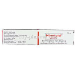 Hirudoid,  Heparinoids Mucopolysaccharide Polysulphate Cream Box Composition