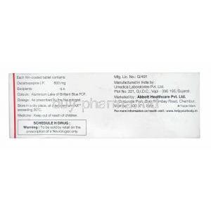 Oxmazetol, Oxcarbazepine 600mg manufacturer