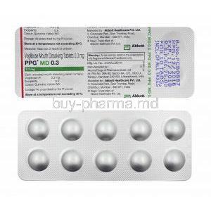 PPG MD, Voglibose 0.3mg tablets
