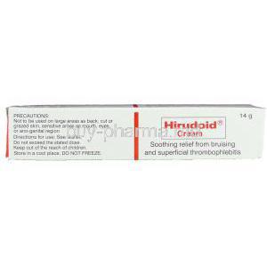 Hirudoid,  Heparinoids Mucopolysaccharide Polysulphate Cream Box Caution