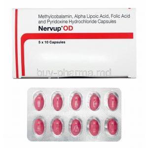 Nervup OD, Methylcobalamin/ Alpha Lipoic Acid/ Folic Acid/ Pyridoxine Hydrochloride