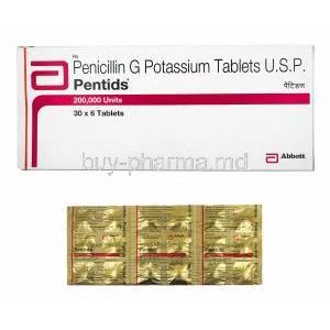 Pentids. Penicillin G 200,000IU box and tablets