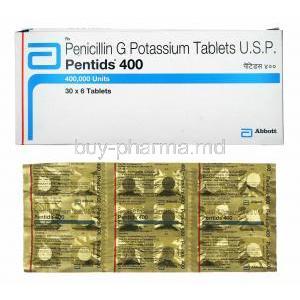 Pentids. Penicillin G 400,000IU box and tablets