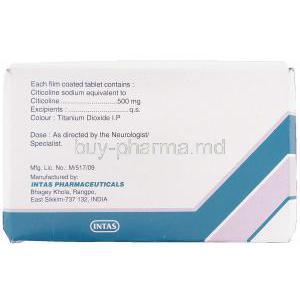 Prexaron, Generic  Stricit,  Citicoline Box Composition