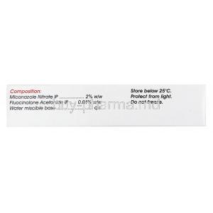 Micogel F, Fluocinolone, Miconazole Ointment, 15 g, Cipla, box side presentation