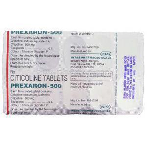 Prexaron, Generic  Stricit,  Citicoline Packaging