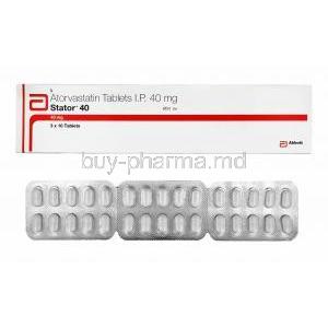 Stator, Atorvastatin 40mg box and tablets