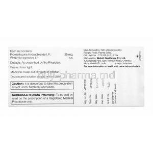Phenergan Injection, Promethazine manufacturer