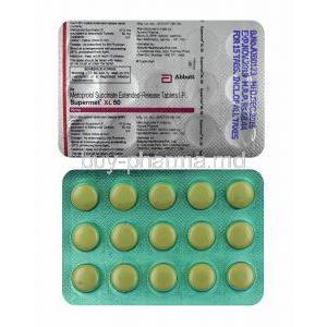 Supermet XL, Metoprolol Succinate 50mg tablets