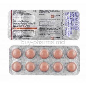 Supermet XL, Metoprolol Succinate 100mg tablets