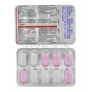 Tribet, Glimepiride, Metformin and Pioglitazone 1mg tablets