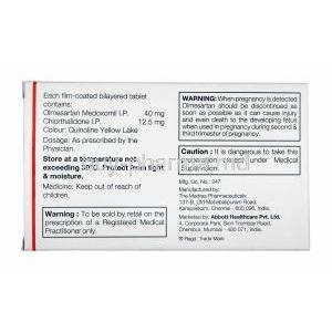 Winbp CT, Olmesartan 40mg and Chlorthalidone 12.5mg manufacturer