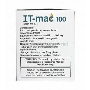 IT-mac, Itraconazole 100mg composition