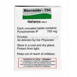 Macrozide. Pyrazinamide 750mg composition