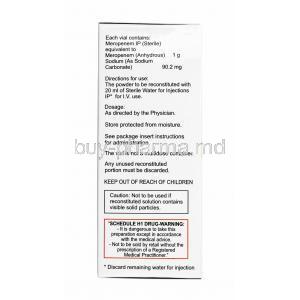 Meromac Injection, Meropenem 1g composition