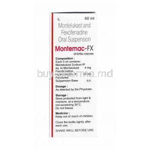 Montemac-FX Oral Suspension, Montelukast and Fexofenadine composition