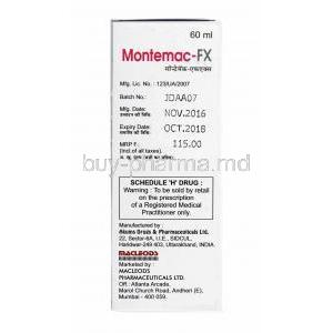 Montemac-FX Oral Suspension, Montelukast and Fexofenadine manufacturer
