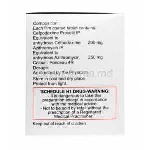 Macpod AZ, Cefpodoxime and Azithromycin composition