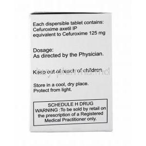 Oratil, Cefuroxime 125mg composition