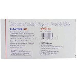 Clavpod, Cefpodoxime Proxetil/ Clavulanate Potassium Tablet