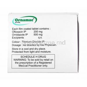 Ornamac, Ofloxacin and Ornidazole composition