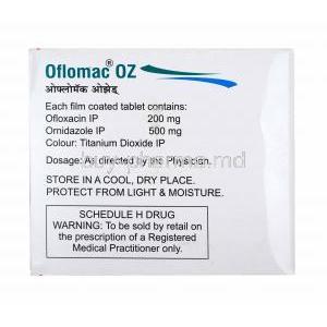 Oflomac OZ, Ofloxacin and Ornidazole composition