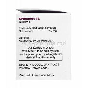 Orthocort, Deflazacort 12mg composition